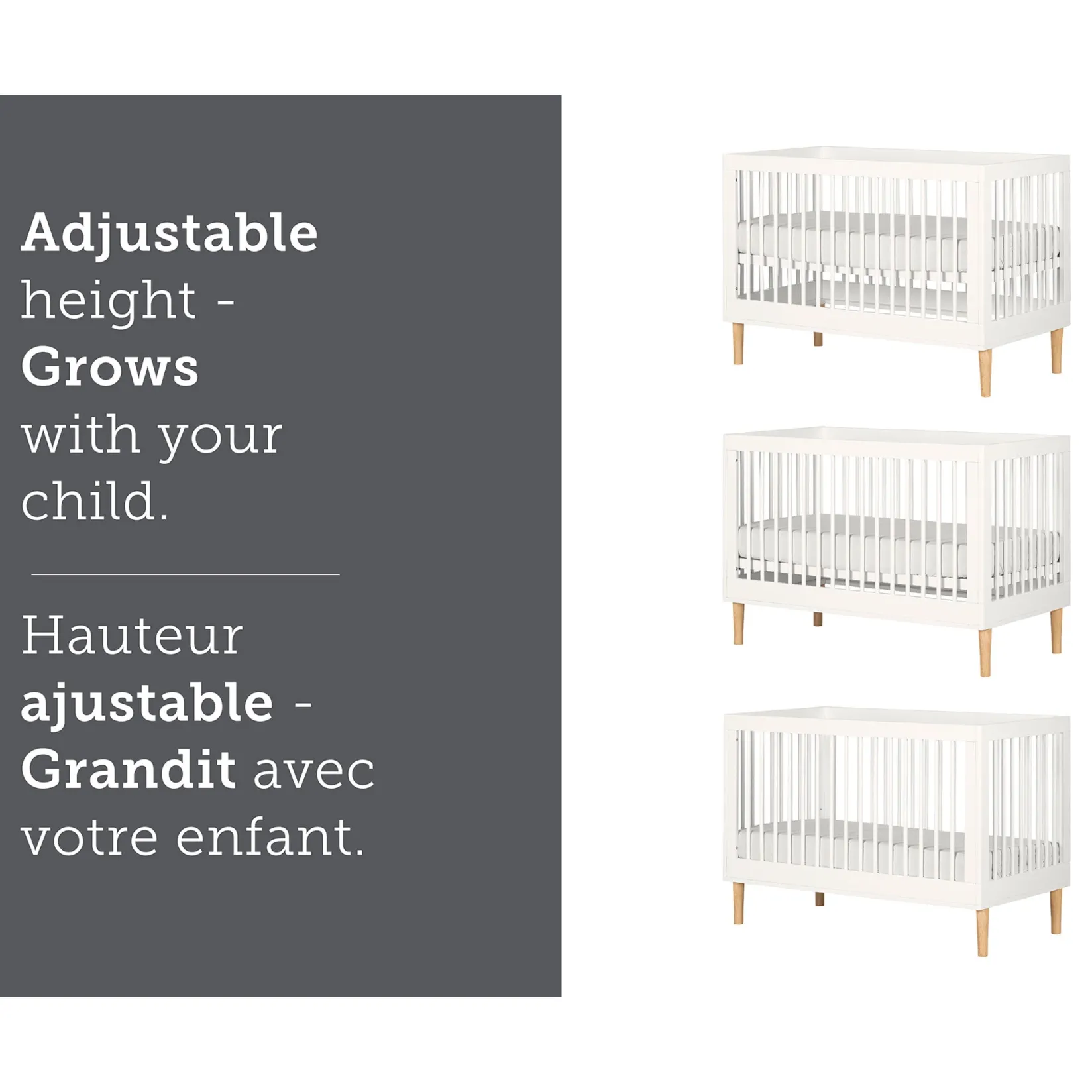 Cribs & Mattresses|Cribs & Mattresses>South Shore Crib 3-1 White Cotton Candy