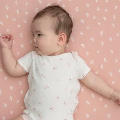 Sheets|Bedding>Living Textiles Crib Fitted Sheet - Dusty Rose