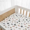 Sheets|Bedding>Living Textiles Crib Fitted Sheet - Forest Retreat