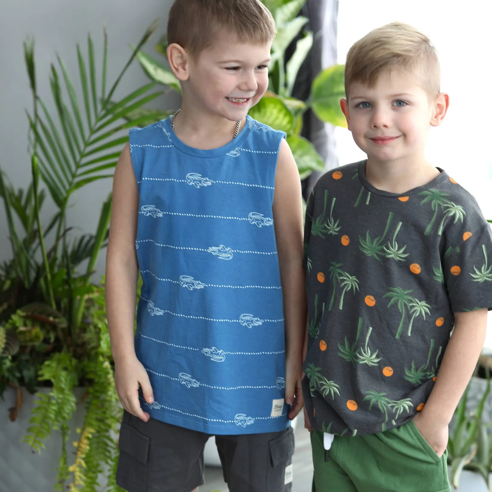 Tops>Camp by Birdz Crocodile Tank Top 2-8y Bleu