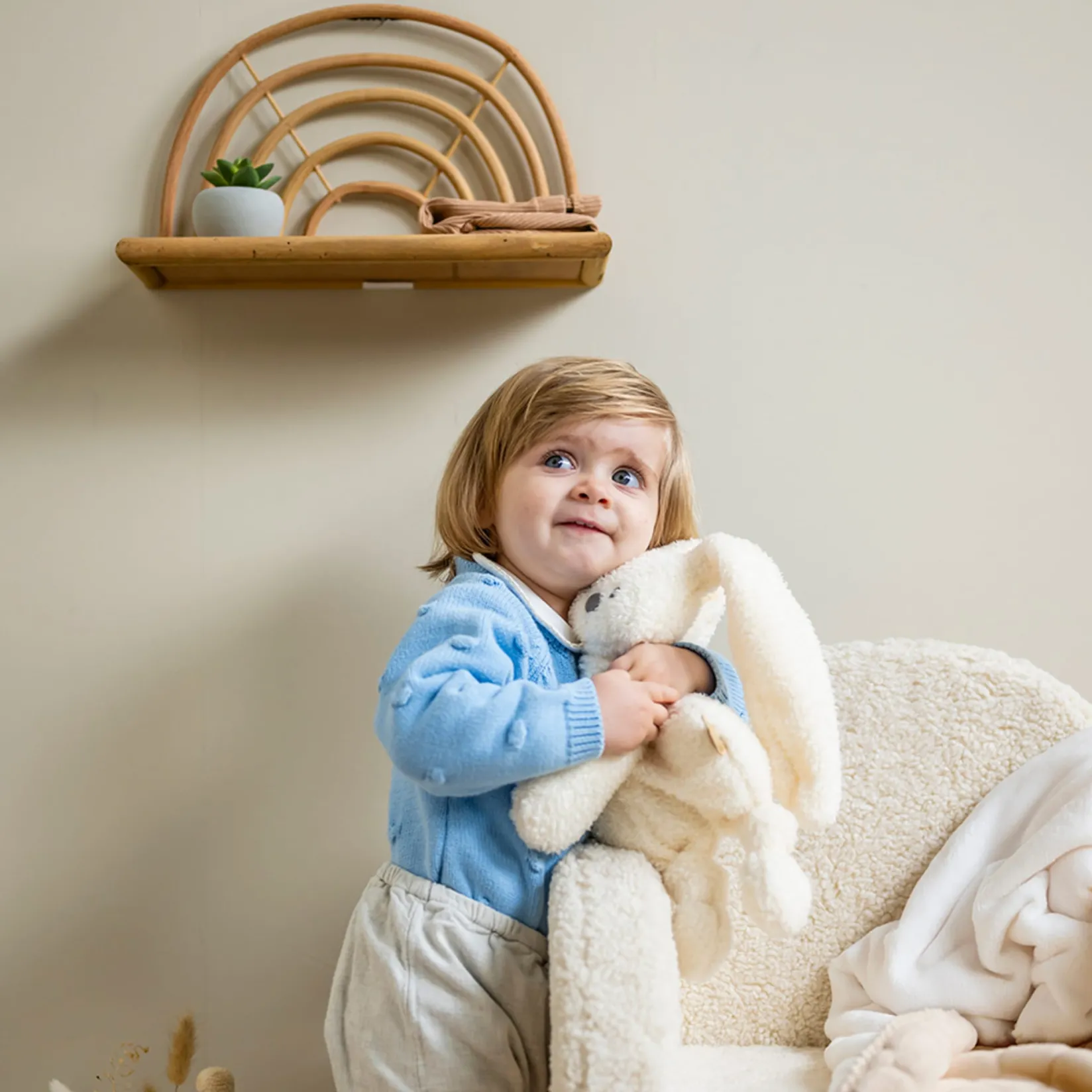 Plush Toys>Nattou Cuddle Rabbit Lapidou - Teddy Vanille