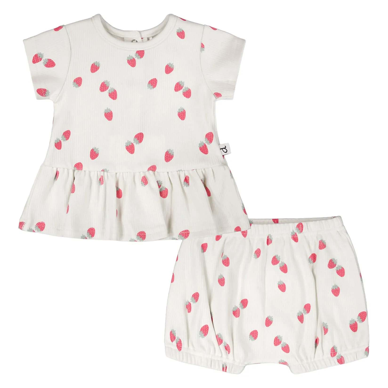 Dresses, Skirts & Outfits>Deux par Deux Cuddles Strawberries Set 3-24m Ivory