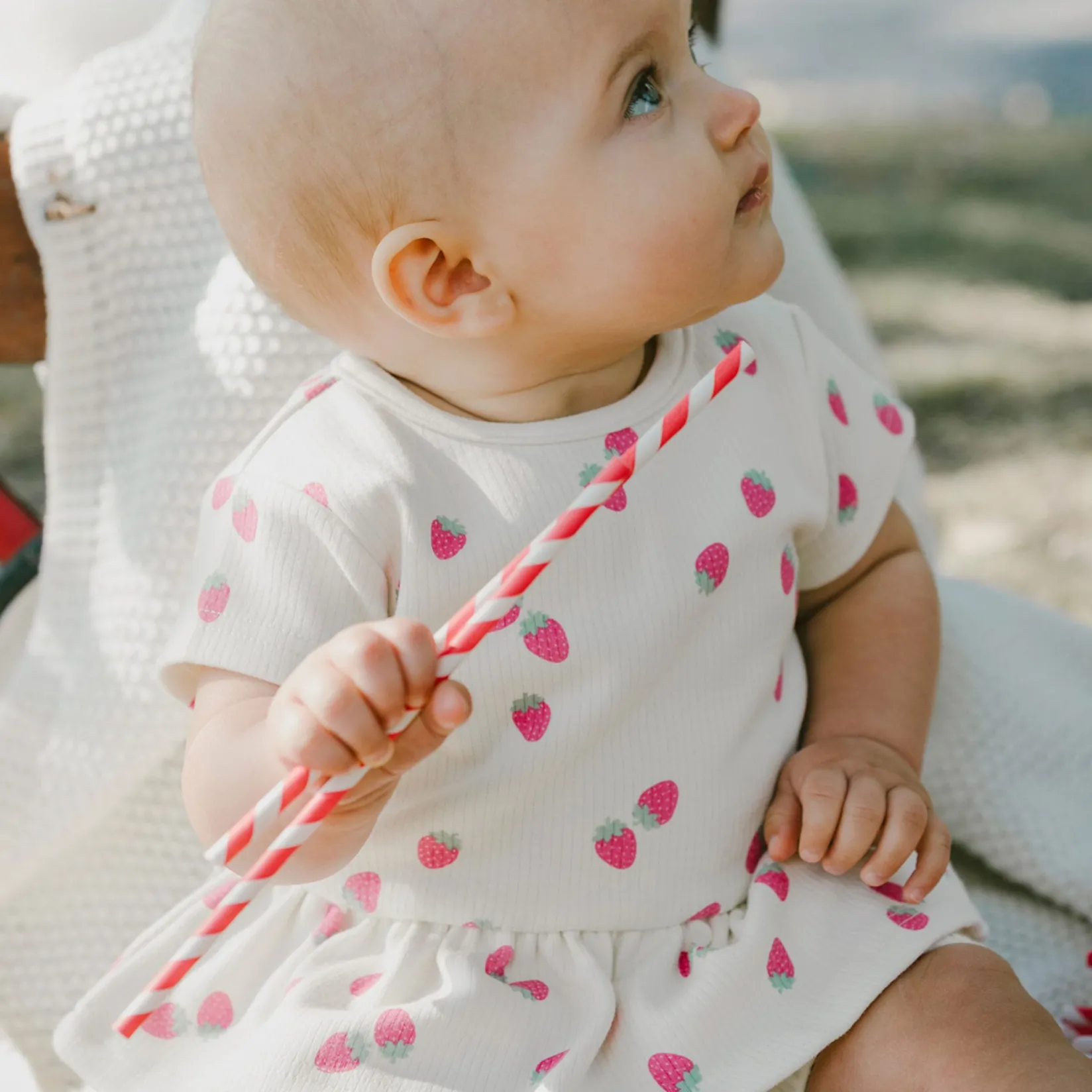Dresses, Skirts & Outfits>Deux par Deux Cuddles Strawberries Set 3-24m Ivory