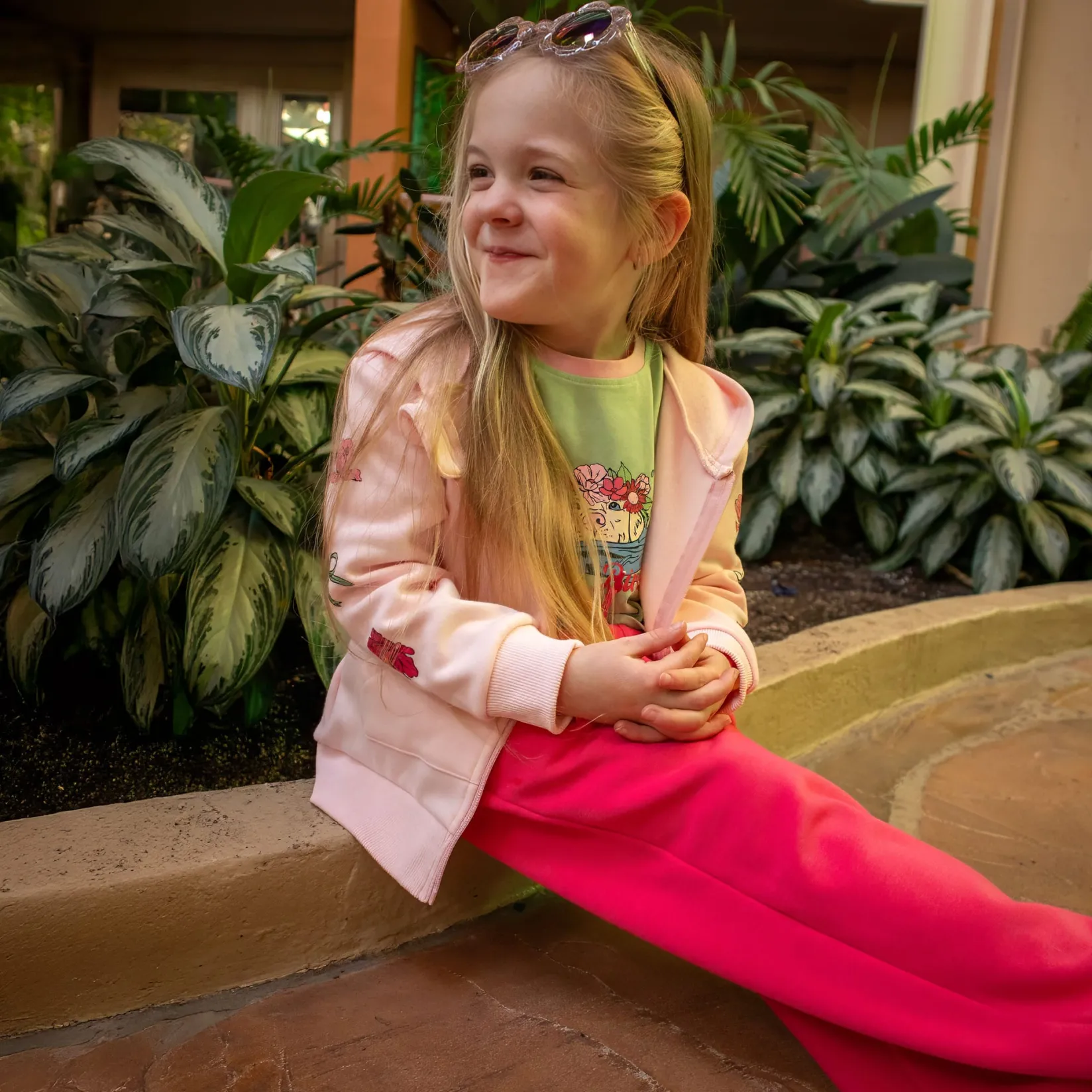 Fleeces And Sweatshirts|Tops>Birdz Cute Dog Hoodie 2-10 Pink