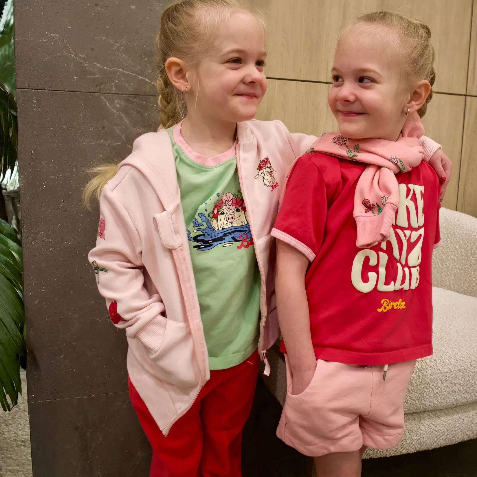 Fleeces And Sweatshirts|Tops>Birdz Cute Dog Hoodie 2-10 Pink