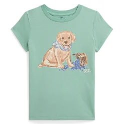 Tops>Polo Ralph Lauren Cute Dog T-shirt 2-6x Turquoise