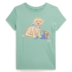 Tops>Polo Ralph Lauren Cute Dog T-shirt 7-16y Turquoise