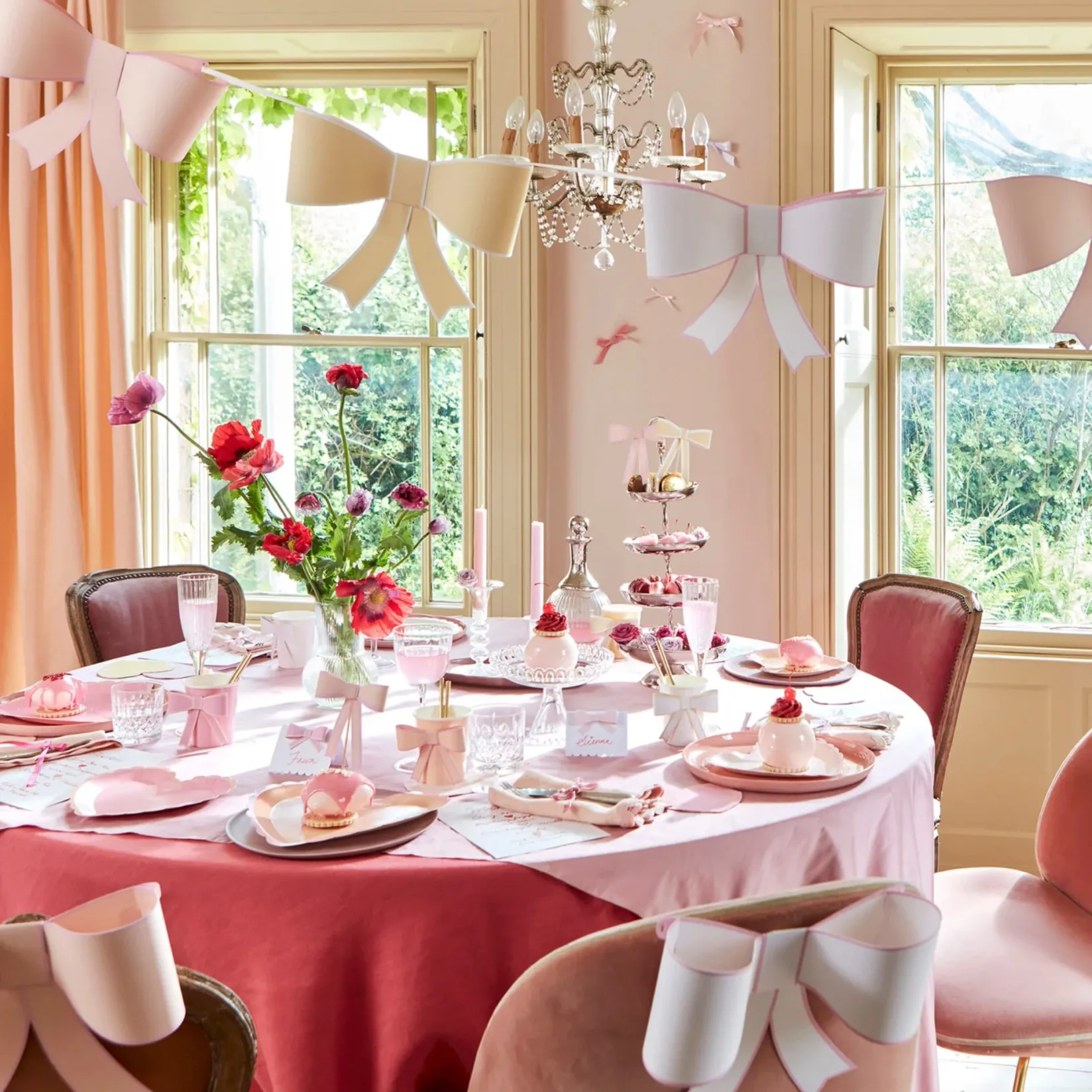 New 3D Paper Bow Garland Party Supplies