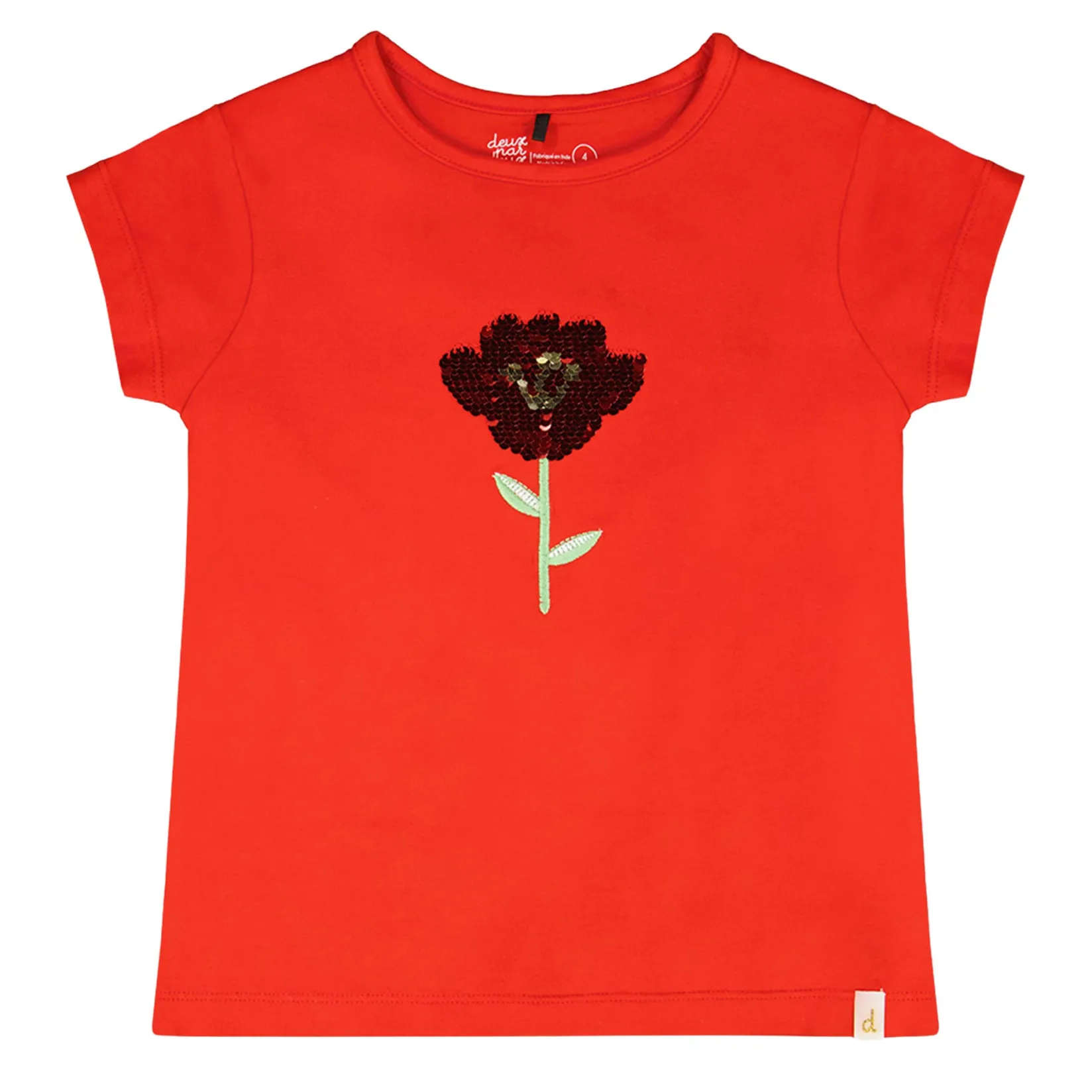 Tops>Deux par Deux Daffodils T-shirt 3-6 Red