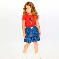 Tops>Deux par Deux Daffodils T-shirt 3-6 Red