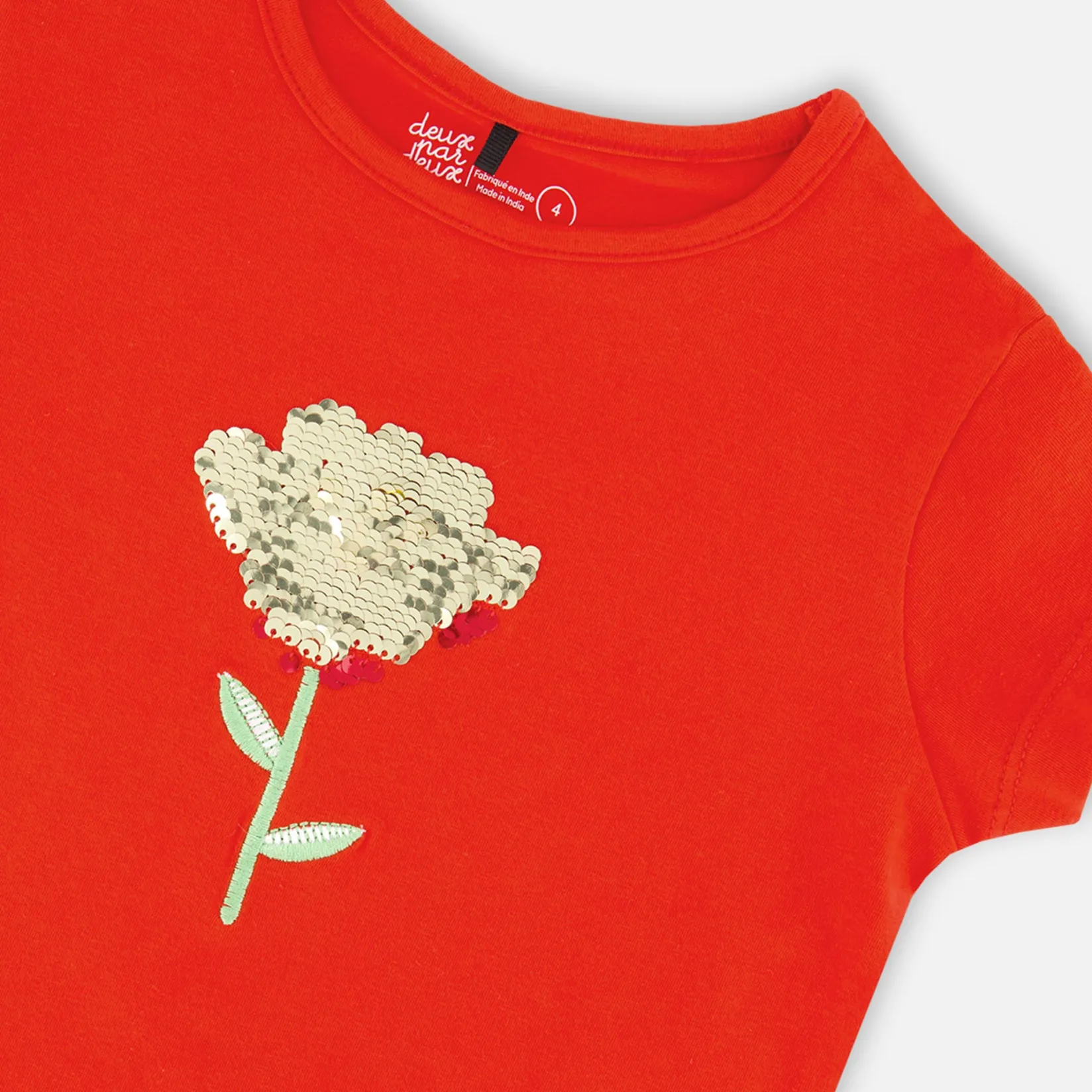 Tops>Deux par Deux Daffodils T-shirt 3-6 Red