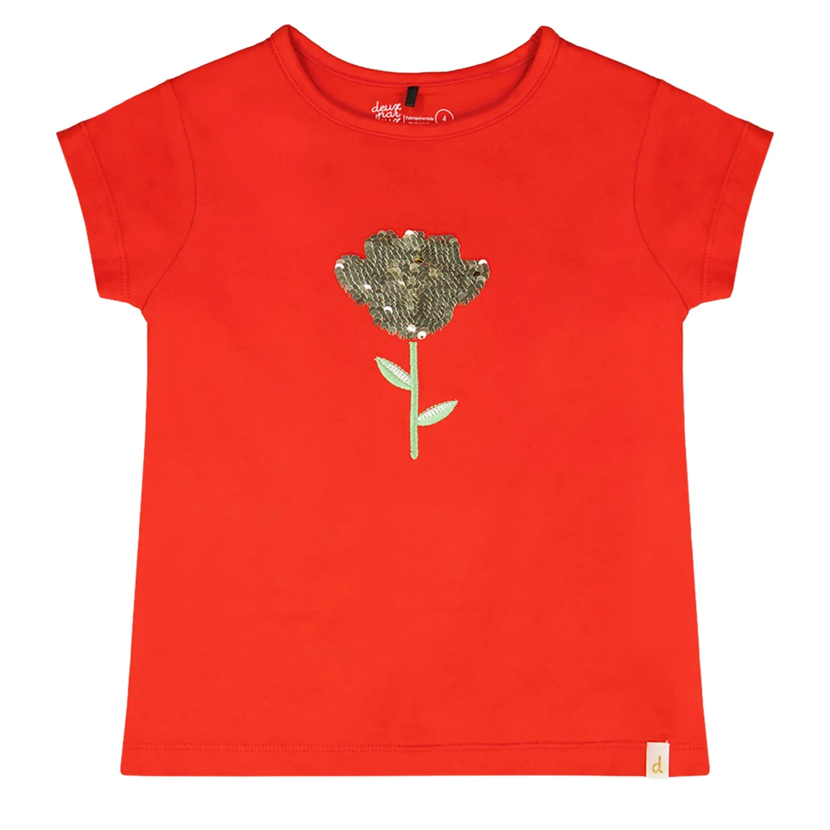 Tops>Deux par Deux Daffodils T-shirt 3-6 Red