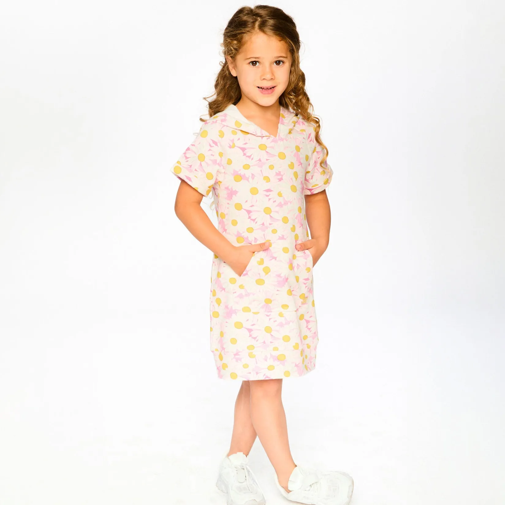 Dresses & Rompers>Deux par Deux Daisies Sweat Dress 7-10 Pink