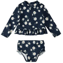 Swimsuits>Petit Lem Daisies Uv 2 Piece Long Sleeve Swimsuit 6-24m Navy
