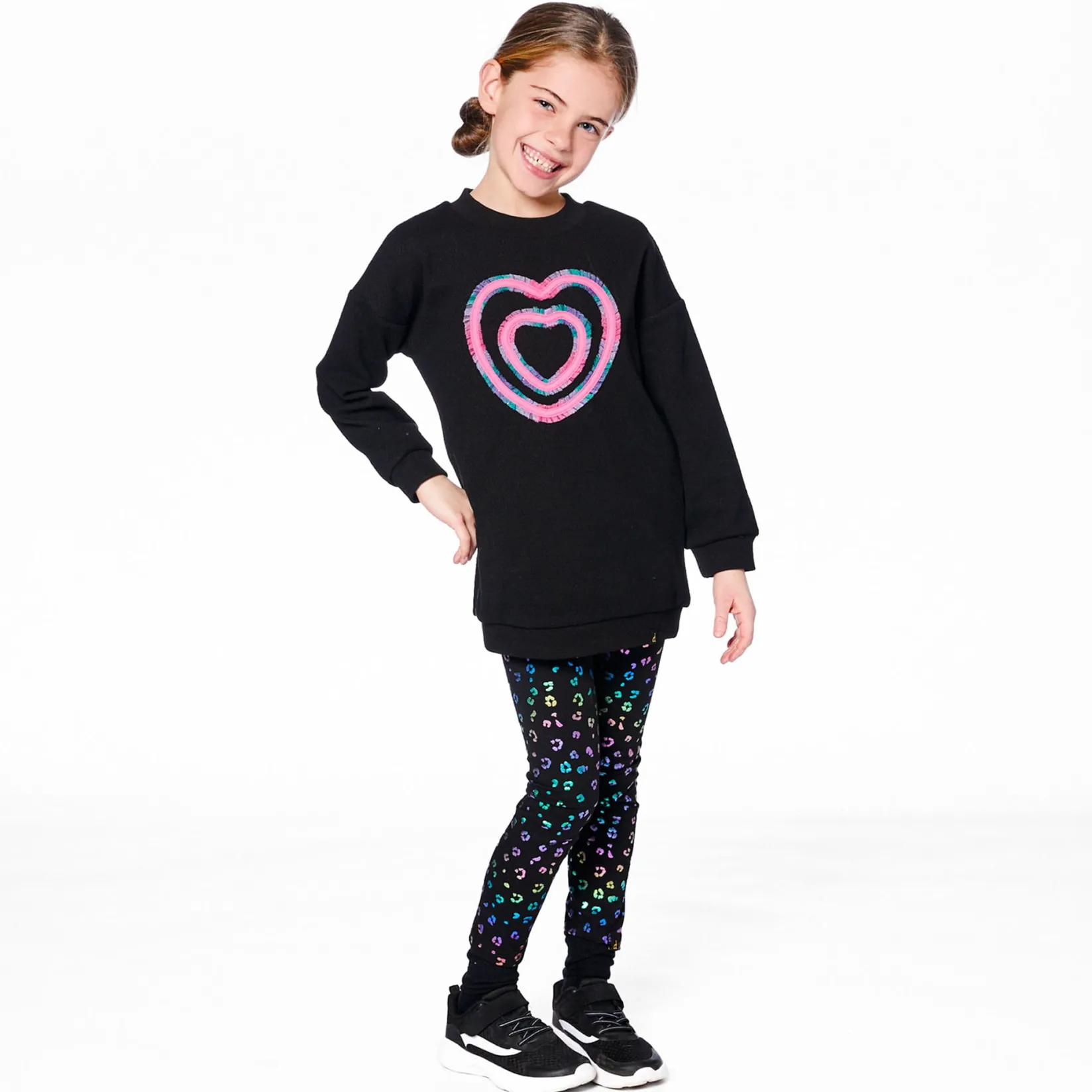 Tops>Deux par Deux Dance Heart Tunic 3-6 Black