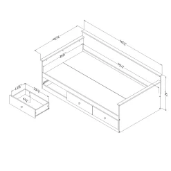 Hot Daybed with Storage - Plenny White Wash Twin, Full & Queen Beds