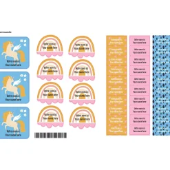 Hot Daycare Name Labels - Unicorn Lexie Kids Personalized Name Labels|Personalized Name Labels