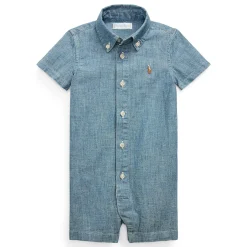 Rompers & Jumpsuits>Polo Ralph Lauren Denim Shortall 6-24m Bleu