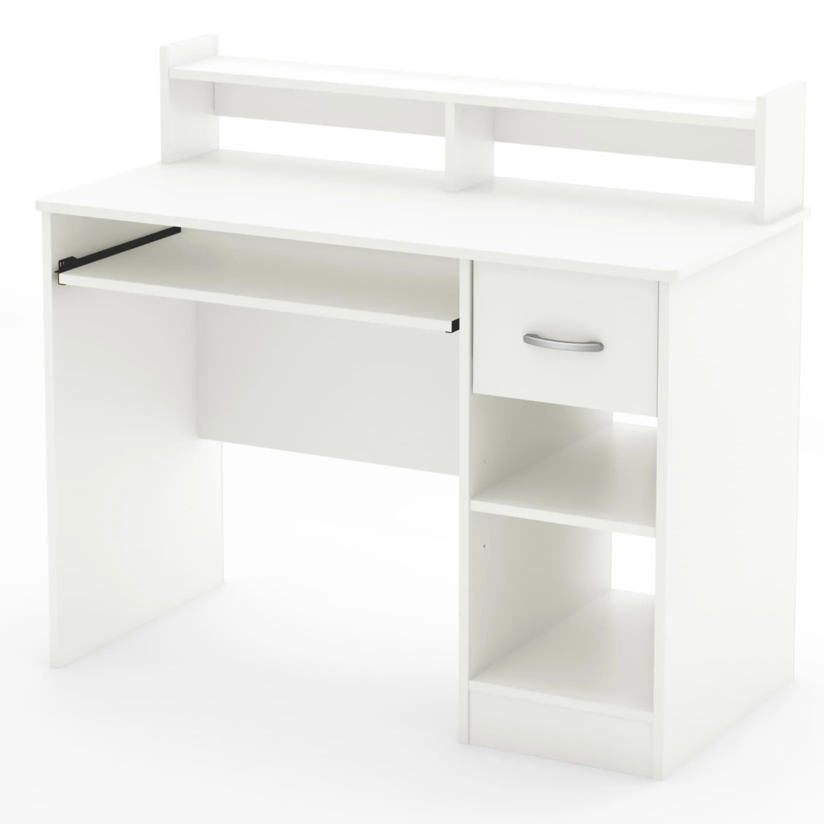 Desk>South Shore Desk with Keyboard Tray - Axess Pure White
