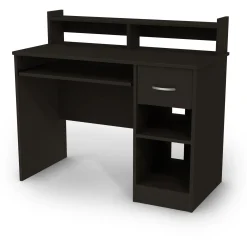 Desk>South Shore Desk with Keyboard Tray - Axess Pure Black