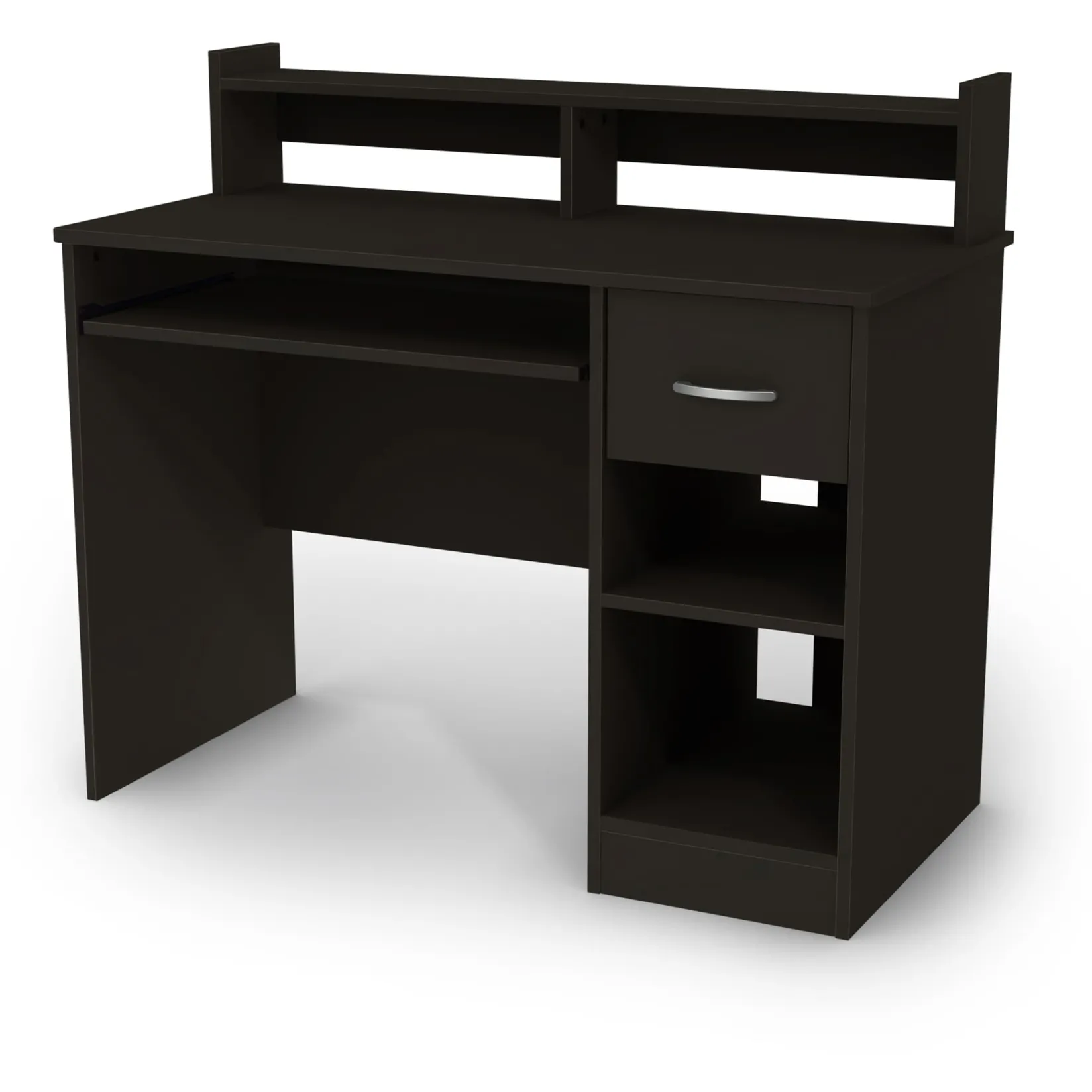 Desk>South Shore Desk with Keyboard Tray - Axess Pure Black
