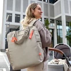 New Diaper Backpack Green Label - Beige Diaper Bags|Diaper Bags