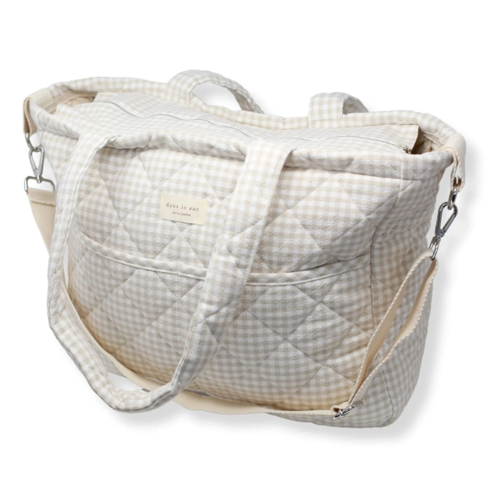 Clearance Diaper Bag - Gingham Beige Diaper Bags|Diaper Bags