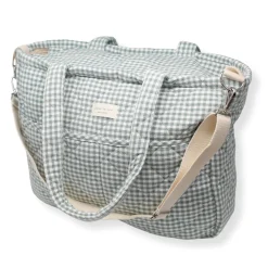 Online Diaper Bag - Gingham Sage Diaper Bags|Diaper Bags