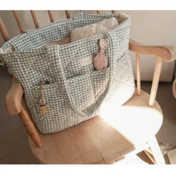 Online Diaper Bag - Gingham Sage Diaper Bags|Diaper Bags