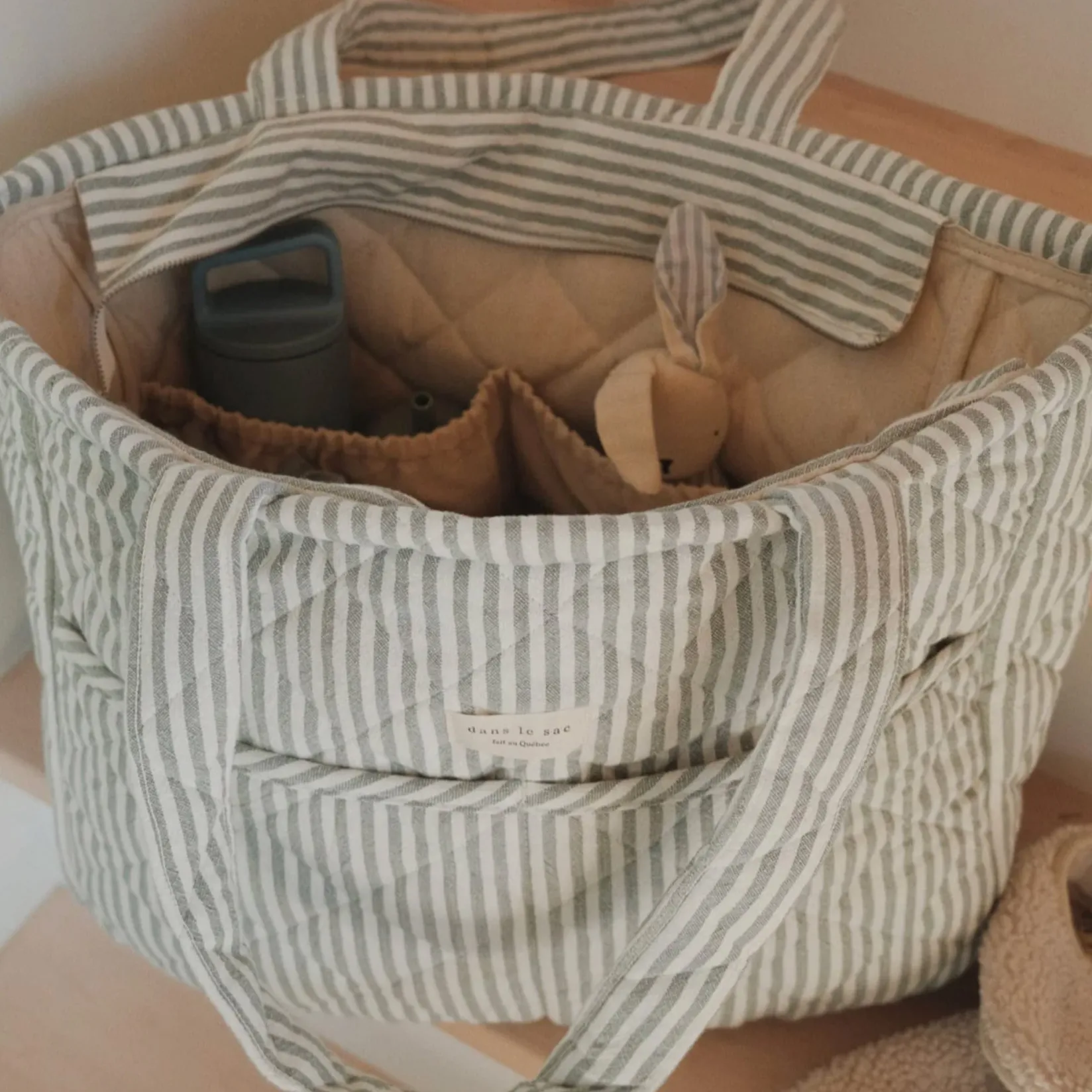 Diaper Bags|Diaper Bags>Dans Le Sac Diaper Bag-sage Strippe