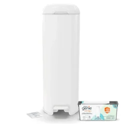 Diaper Pails>Diaper Genie Patinum Pail - White (18 bags)