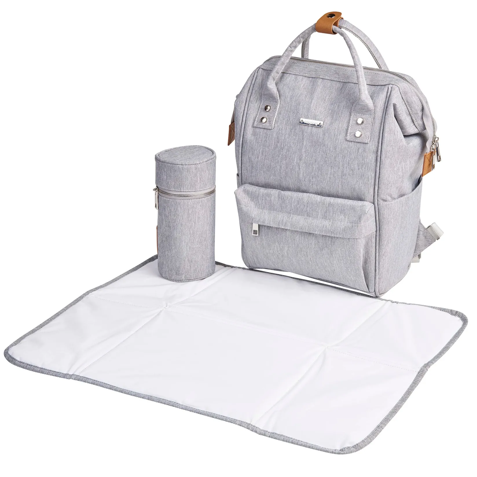 Diaper Bags|Diaper Bags>Bababing Diapers Backpack Mani - Grey Marl