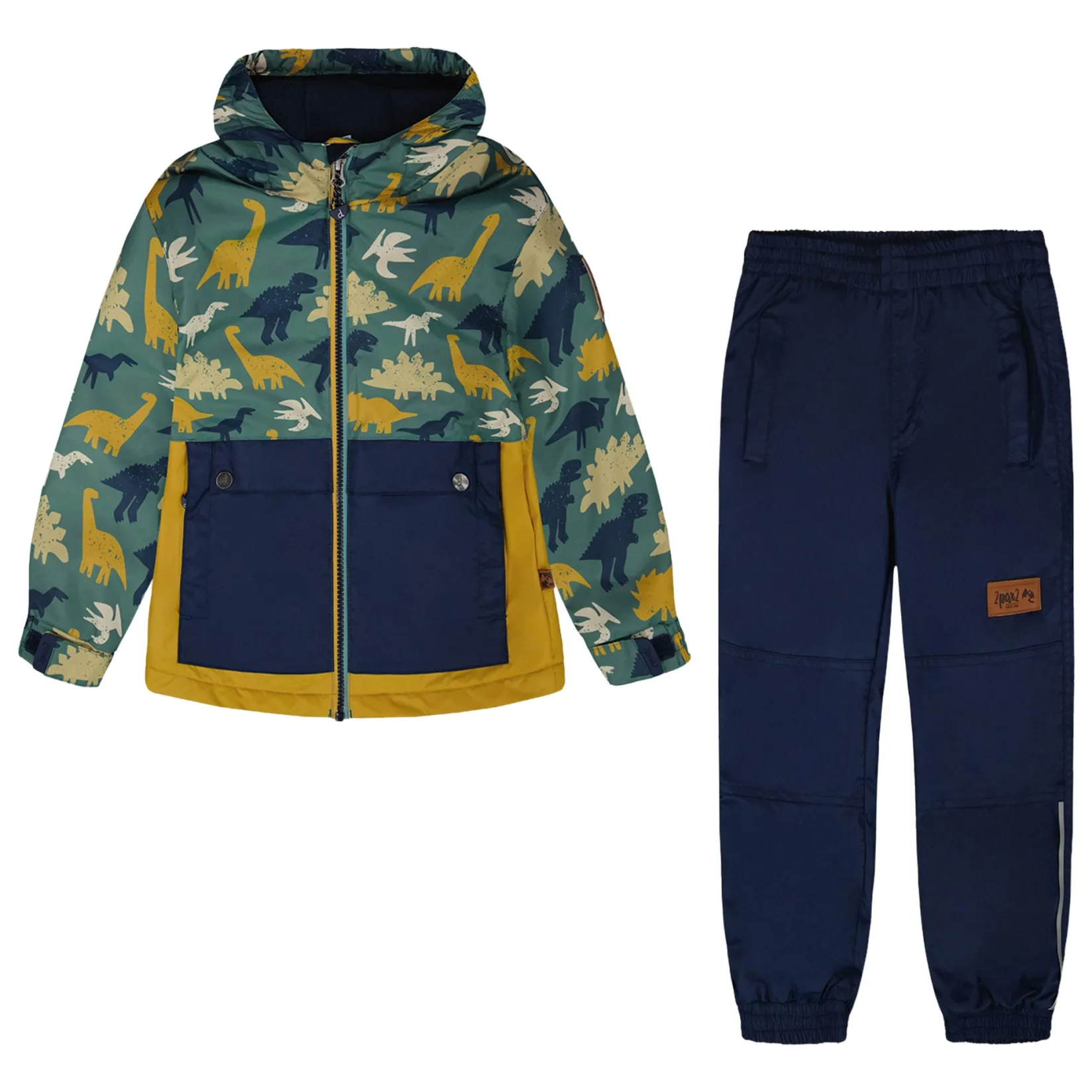 Outerwear>Deux par Deux Dinos 2pce Spring Set 2-6 Green