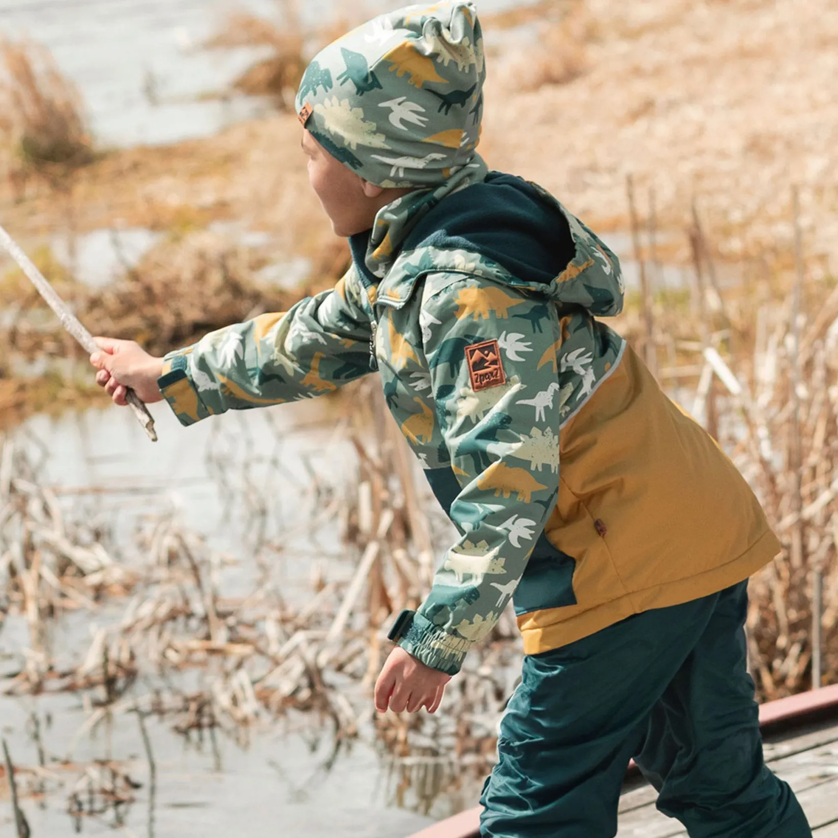 Outerwear>Deux par Deux Dinos 2pce Spring Set 2-6 Green