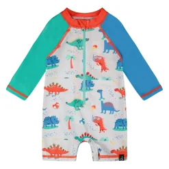 Swimsuits>Deux par Deux Dinosaurs Swimsuit 3-24m Grey