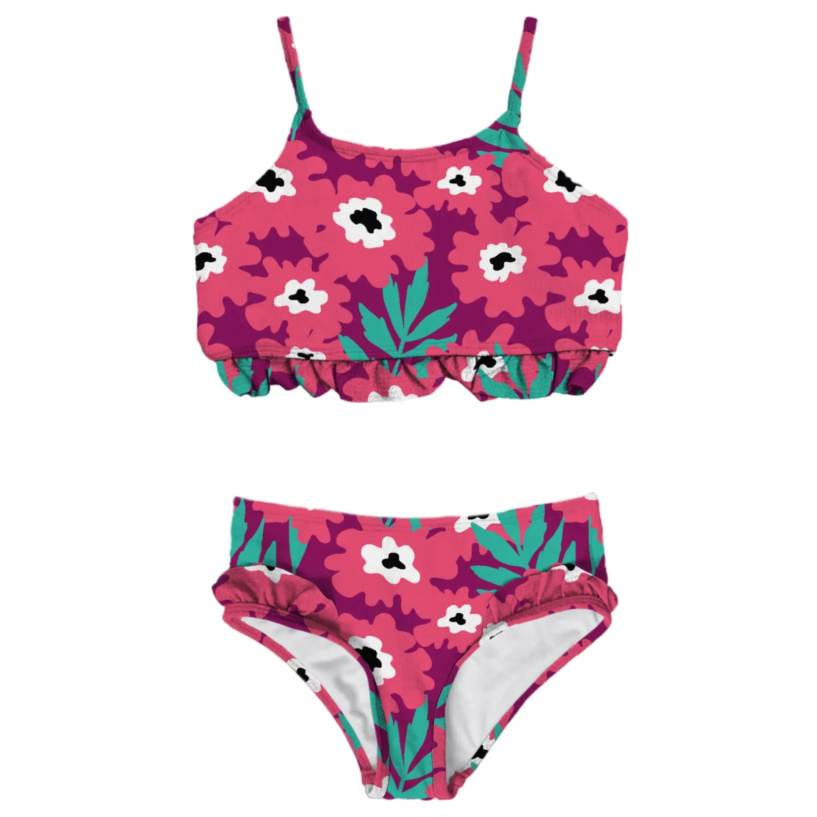 Swimsuits>Headster Kids Dizzy Garden 2 Pieces Swimsuit 2-12y Fuchsia