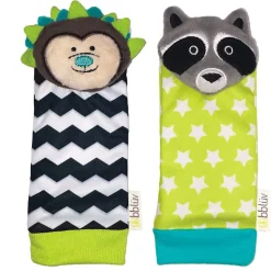 Developmental Toys>Bbluv Düo Foot Finders (2) - Raccon/Hedgehog