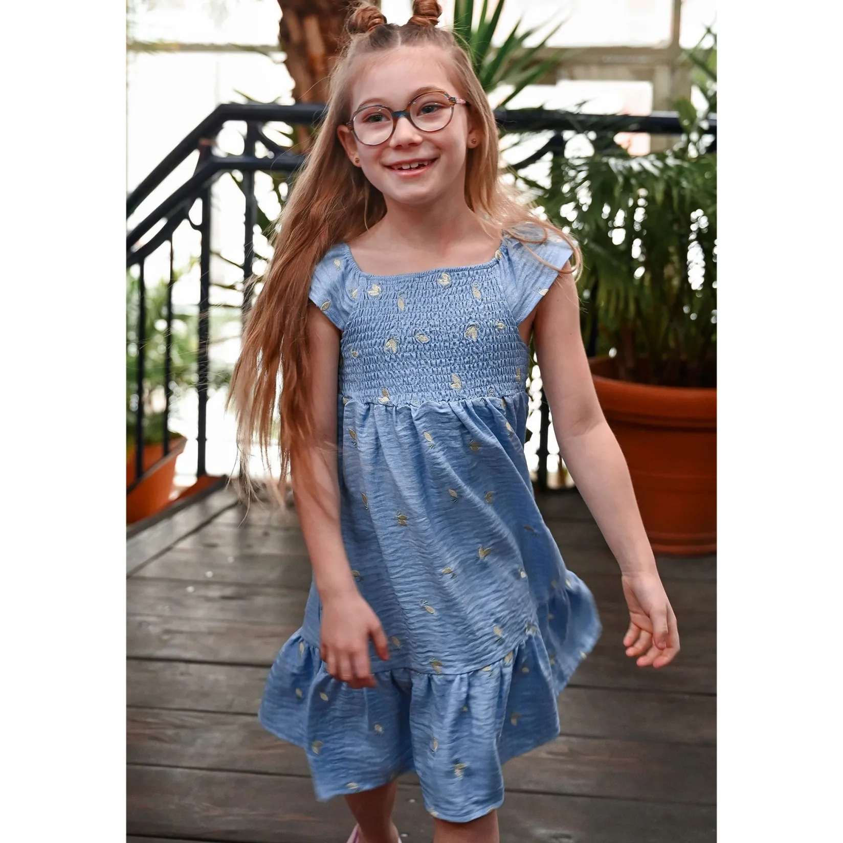 Dresses & Rompers>Look Dolce Vita Lemons Dress 7-14 Denim