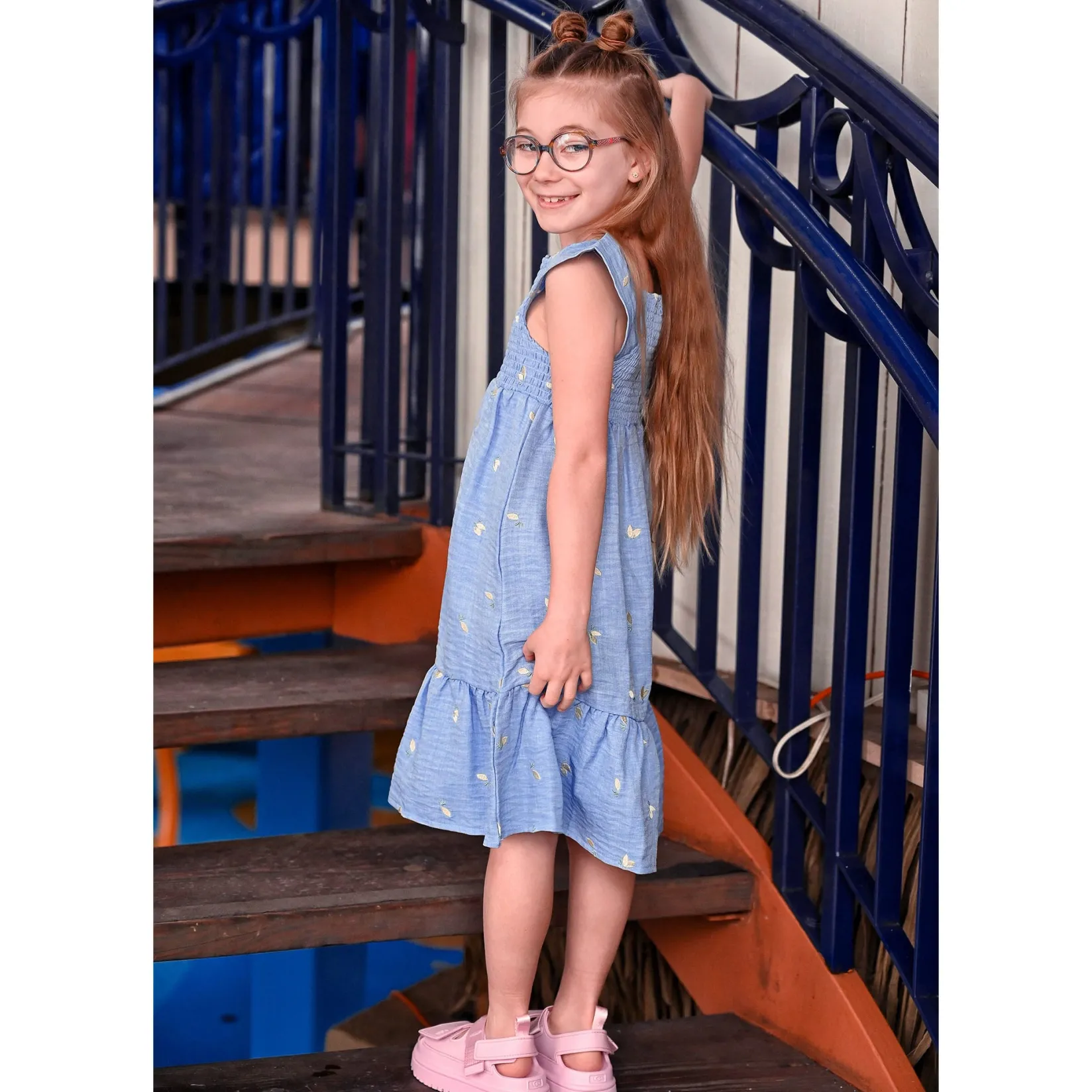 Dresses & Rompers>Look Dolce Vita Lemons Dress 7-14 Denim