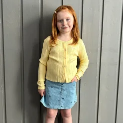 Fleeces And Sweatshirts|Tops>Look Dolce Vita Rib Cardigan 7-14y Yellow
