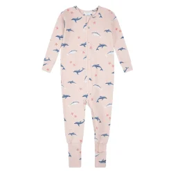 Pajamas|Pyjamas>Firsts par Petit Lem Dolphins Pajamas 0-12m Pink