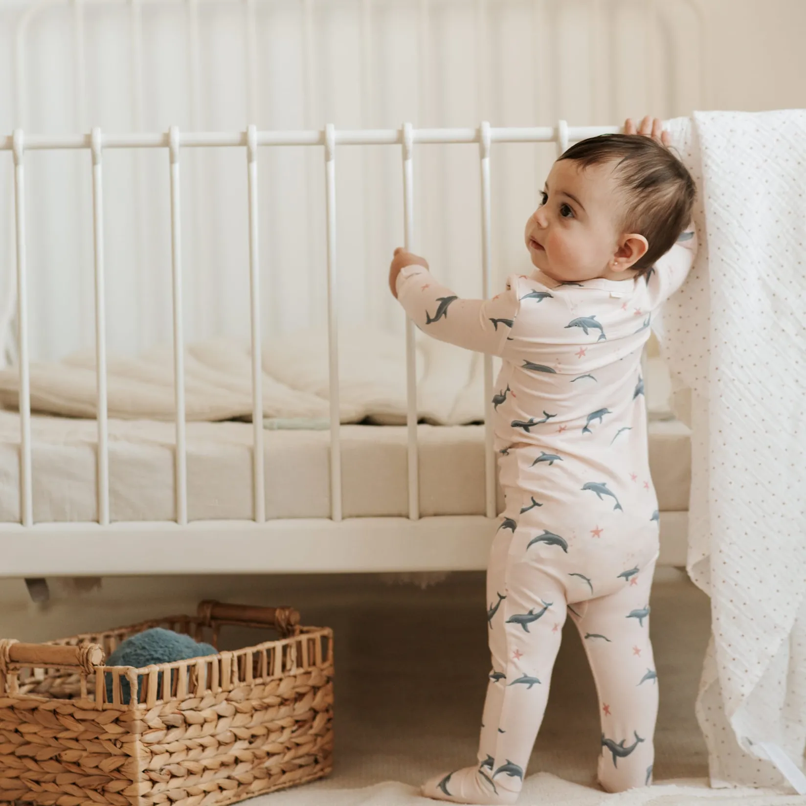 Pajamas|Pyjamas>Firsts par Petit Lem Dolphins Pajamas 0-12m Pink