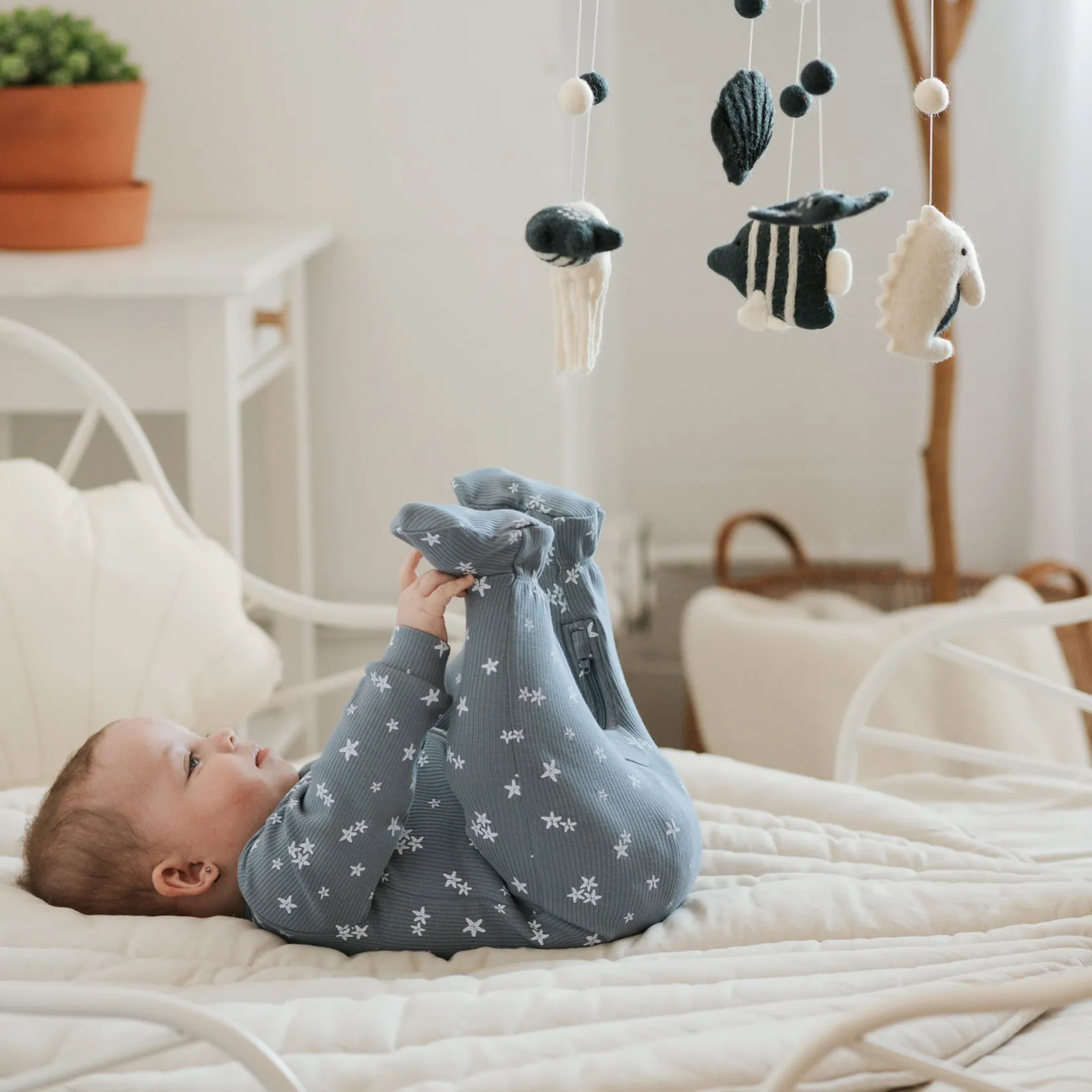 Outlet Dolphins Ribbed Pajamas 0-12m Pajamas|Pyjamas