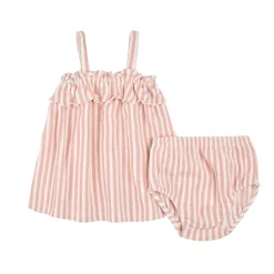 Dresses, Skirts & Outfits>Firsts par Petit Lem Dolphins Striped Dress 3-24m Pink
