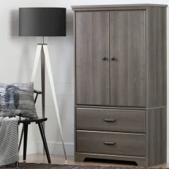 Storage Furniture>South Shore 2-Door Armoire with Drawers - Versa Gray Maple