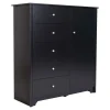 Storage Furniture>South Shore Door Chest with 5 Drawers - Vito Pure Black