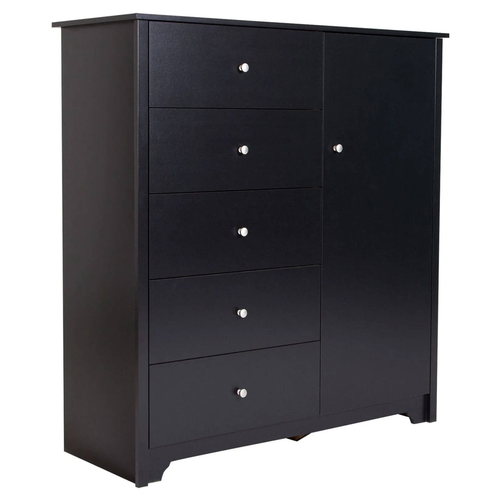 Storage Furniture>South Shore Door Chest with 5 Drawers - Vito Pure Black