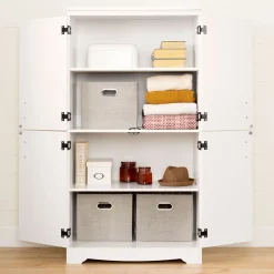4-Door Storage Cabinet - Farnel Pure White Storage Furniture