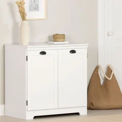 Clearance 2-Door Storage Cabinet - Farnel Pure White Storage Furniture