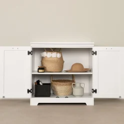 Clearance 2-Door Storage Cabinet - Farnel Pure White Storage Furniture